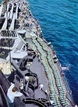 USS IDAHO loading shells