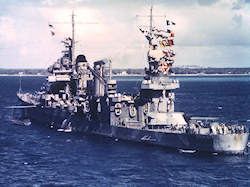 Cruiser USS Quincy in 1942